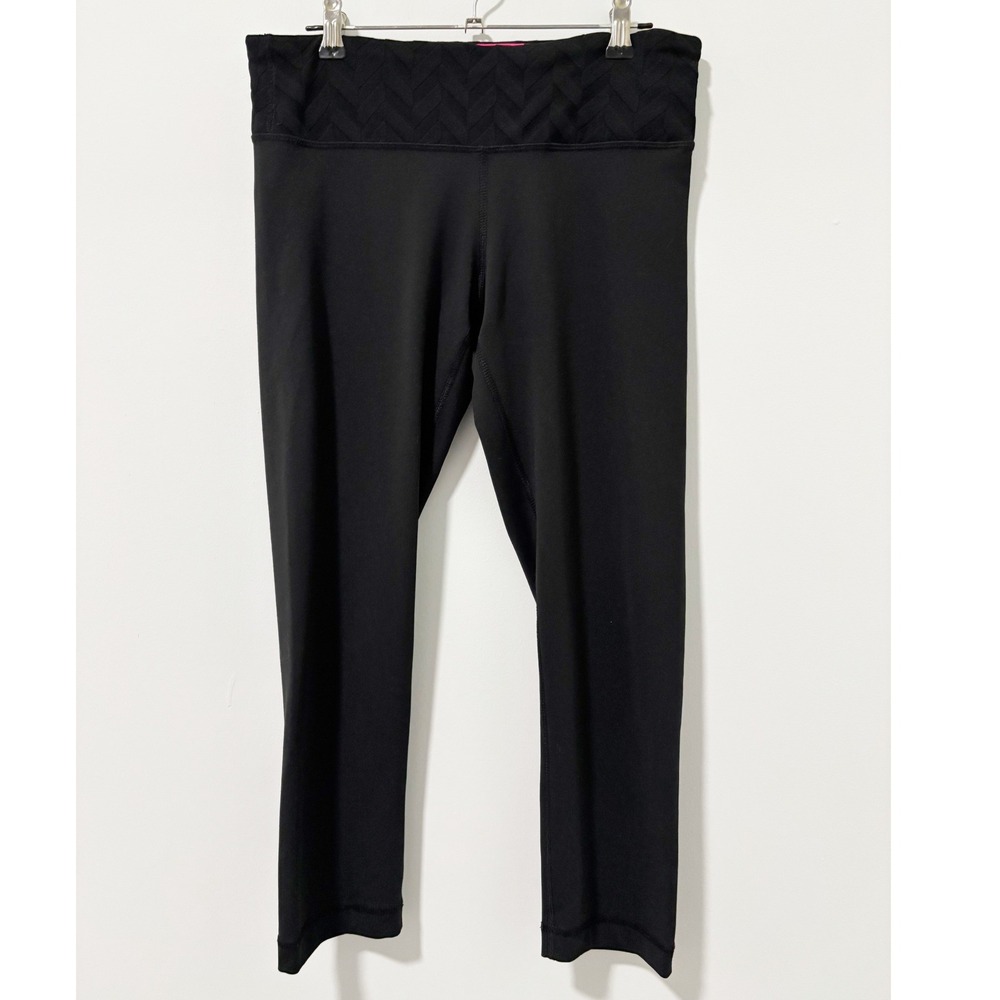 90 Degree by Reflex Cropped Leggings Womens Small Black Chevron Waistband